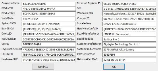 Hình ảnh của Tool Chage infor PC (thay đổi tất tần tật in4 pc máy tính) change info window cực mạnh 